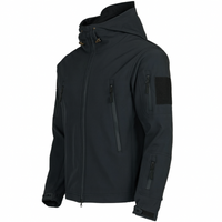 Herrenjacke mit Kapuze – Militärjacke für Outdoor-Aktivitäten – Schwarz