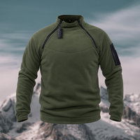 Taktischer Herren-Fleecepullover mit Taschen – vielseitig einsetzbar für Outdoor-Aktivitäten – Militärgrün