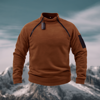 Taktischer Herren-Fleecepullover mit Taschen – vielseitig einsetzbar für Outdoor-Aktivitäten – Braun