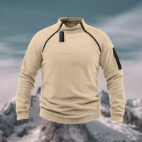 Taktischer Herren-Fleecepullover mit Taschen – vielseitig einsetzbar für Outdoor-Aktivitäten – Beige