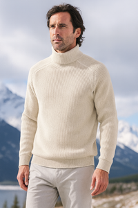 Eleganter Pullover für Herren, Rollkragen und vielseitig – Herrenpullover für Herbst und Winter – Beige