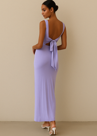 Eline - Hübsches Kleid mit Schleife und Schlitz – Flieder