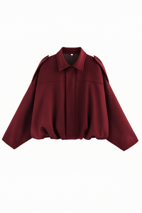 Norvella - HazelBloom Wildlederjacke – Bordeauxrot