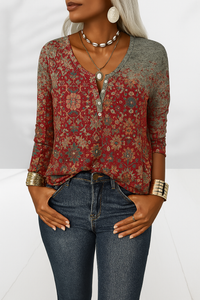 Alina - Elegante Boho-Bluse – Rot