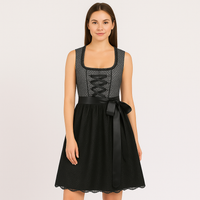Heidi Dirndl Damen – Modernes Kleid für Oktoberfest – Schwarz
