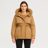 Éliane | Eleganter Winterparka aus Kunstfell – Khaki