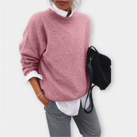 Lianne™ | Klassischer Senfgelber Strickpullover – Mühelose Eleganz – Hellrosa
