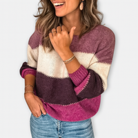 Colorblock Strickpullover – Lässiger Charme – Lila