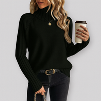 Hochkragen Pullover – Müheloser Stil mit moderner Leichtigkeit – Schwarz