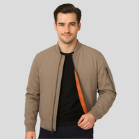 Bomberjacke für Herren im klassischen Design – Zeitloser Reißverschluss-Stil – Kaffeefarbe