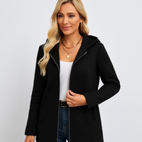 Kuscheliger Alltags-Hoodie-Mantel – Bequem & Vielseitig kombinierbar – Schwarz