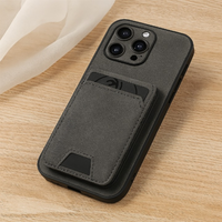 Luxus PU Lederetui – Kartenhalter & Standfunktion – Schwarz