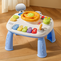 Interaktives Musikspielzeug mit Lenkfunktion – Frühfördertisch mit Licht und Geräuschen – Blau