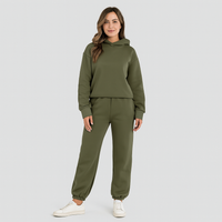 Ultimatives Komfort-Set aus Hoodie und Jogginghose – Gemütliche 2-teilige Loungewear für Frauen – Dunkelgrün