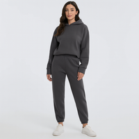 Ultimatives Komfort-Set aus Hoodie und Jogginghose – Gemütliche 2-teilige Loungewear für Frauen – Dunkelgrau