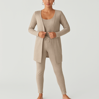 Damen Stilvolles Pyjama- & Lounge-Set – Weich & Bequem für Schlaf & Freizeit – Apricot