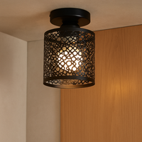 IronGlow – Industrielle Loftlampe mit offenem Rahmen im Vintage-Stil – Schwarz
