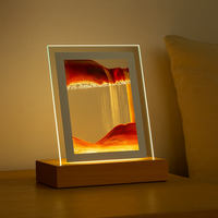 SereniGlow – Hypnotische Sandkunst-Lampe mit beruhigendem LED-Licht – Rot