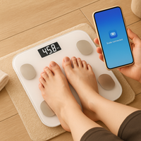 SmartBody Digitaler Körperzusammensetzungswaage mit mobiler App-Verbindung – Weiß