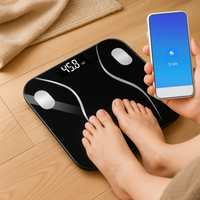 SmartBody Digitaler Körperzusammensetzungswaage mit mobiler App-Verbindung – Schwarz