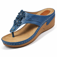 Angelina | Konturiertes Fußbett Fußgewölbestütze Sandalen – Blau