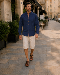 Theresa | Traditionelle Trachtenbluse – Navy Blau