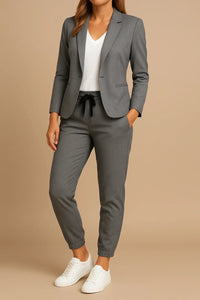 Anastazja | elegantes Set mit Jacke und Hose – Grau