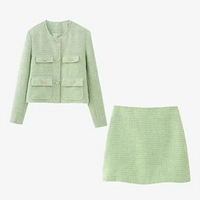 Miranda Blazer und Rock Set – Hellgrün