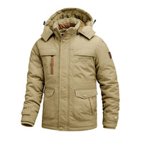 Herren Winterjacke | Abnehmbare Kapuzenform mit robuster Struktur – Khaki