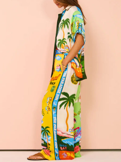 Camille - Stilvolles Sommer bedrucktes Zweiteiler-Set