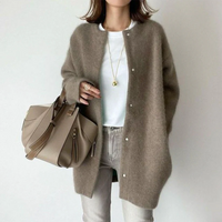 WIOLETTA - MODISCHE KASCHMIR-STRICKJACKE – Kaffee