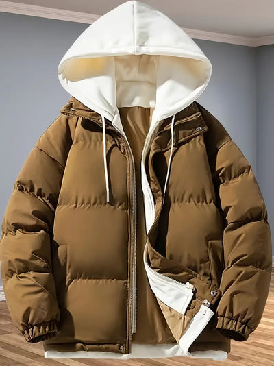 Reigella | Herren Casual Dicke Thermo-Reißverschlussjacke, Langarm mit Kapuze Winddicht