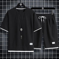 Cole | Waffelstrick Freizeit- & Sportset – Schwarz
