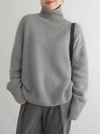 Karley | Weicher Rollkragenpullover aus Strick – Grau