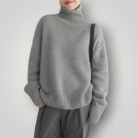 Damen Rollkragenpullover | Weicher, lässiger Pullover für Winter – Grau