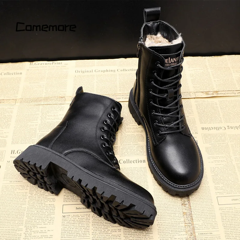 Witase | Schwarze Winterstiefel aus Leder