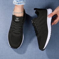 Bequeme Damensneaker mit atmungsaktivem Design – Schwarz