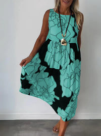 Eunice - Blumenmusterkleid – Grün