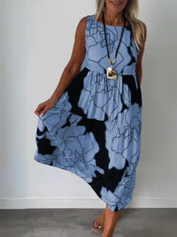 Eunice - Blumenmusterkleid – Blau