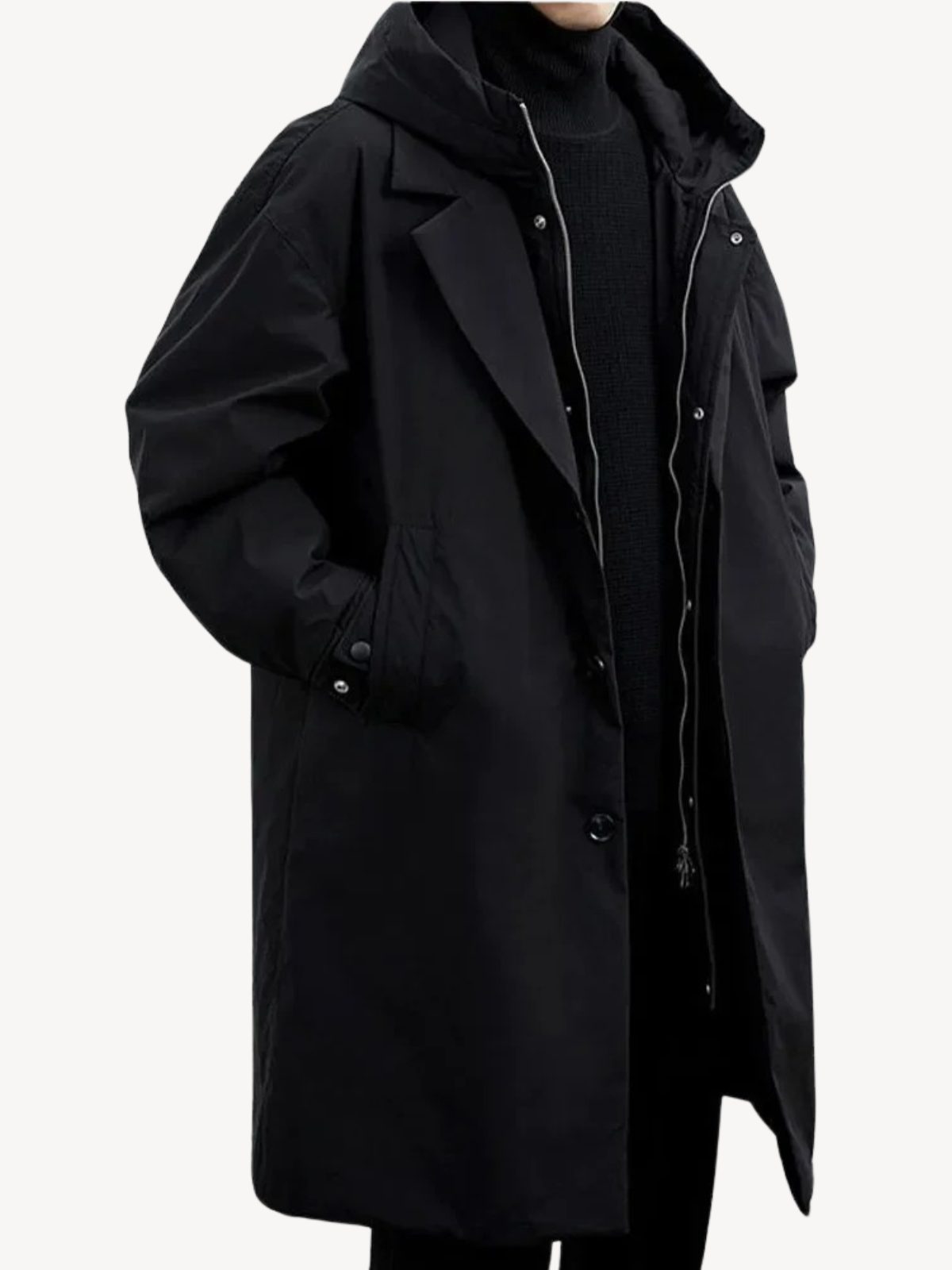 Malik - Klassischer Trenchcoat mit Kapuze