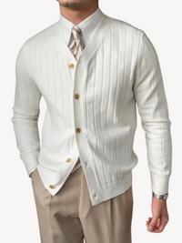 Andrew | Herren-Cardigan mit V-Ausschnitt – Weiß