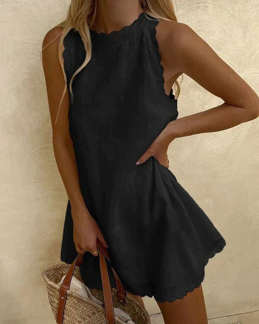 Audrey  - Elegantes Minikleid mit Rundhalsausschnitt für Frauen