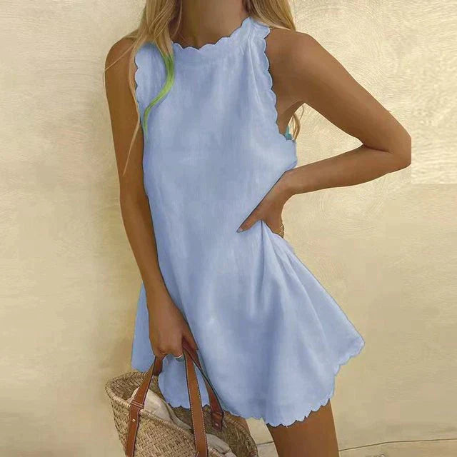 Audrey  - Elegantes Minikleid mit Rundhalsausschnitt für Frauen