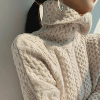 Couture Rollkragenpullover Damen – Beige