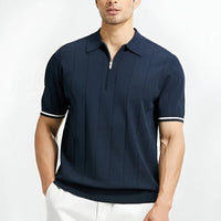 JUSTUS - POLOSHIRT MIT REISSVERSCHLUSS – Blau
