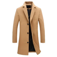 Herren Wintermantel - Eleganter Wollmantel mit warmer Fütterung für Business & Freizeit – Hellbraun