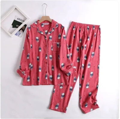 Bequemes Damen Pyjama-Set mit lebendigen Mustern | Zweiteiler