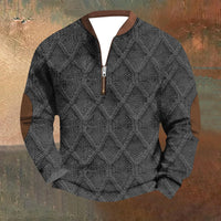 Herren Pullover mit Reißverschluss - Lässiger Alltags-Pullover – Grau