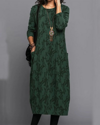 Elegantes Damen Kleid mit Bauchbedeckung – Grün