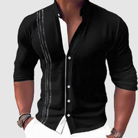 Elegantes Herren Business Langarmhemd – Schwarz